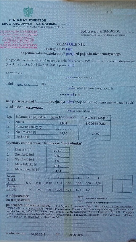 Pytanie Q-2157: Czy kierując pojazdem nienormatywnym masz obowiązek mieć przy sobie i okazywać uprawnionym osobom zezwolenie na przejazd?